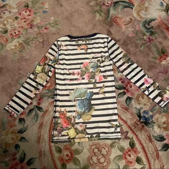 Mesh Juicy Couture striped long-sleeved top S - Picture 2 of 3